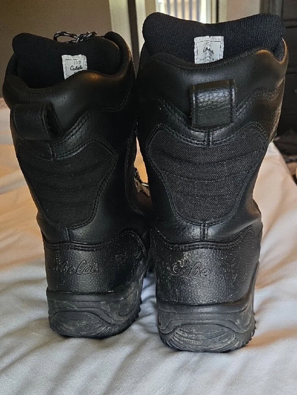 Cabela's Dry Plus Thinsulate Ultra Men Black Leather Snow Hunting Boots Sz 10 D